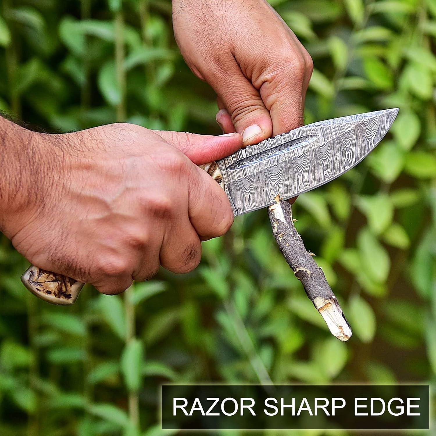 damascus hunting knife 9.5 inch fixed blade with leather sheath mega blades damascus hunting knife 9.5 inch fixed blade with leather sheath mega blades