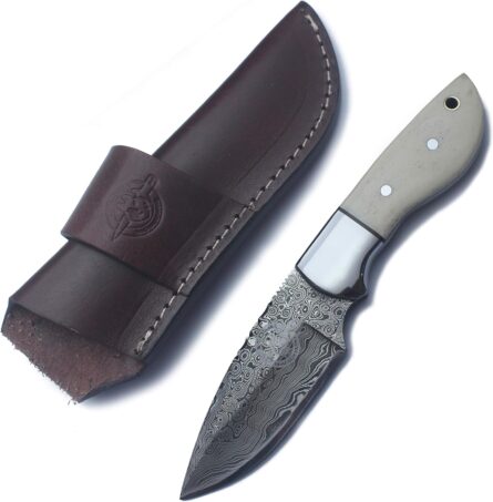 handmade damascus steel knife with full tang bone handle mega blades