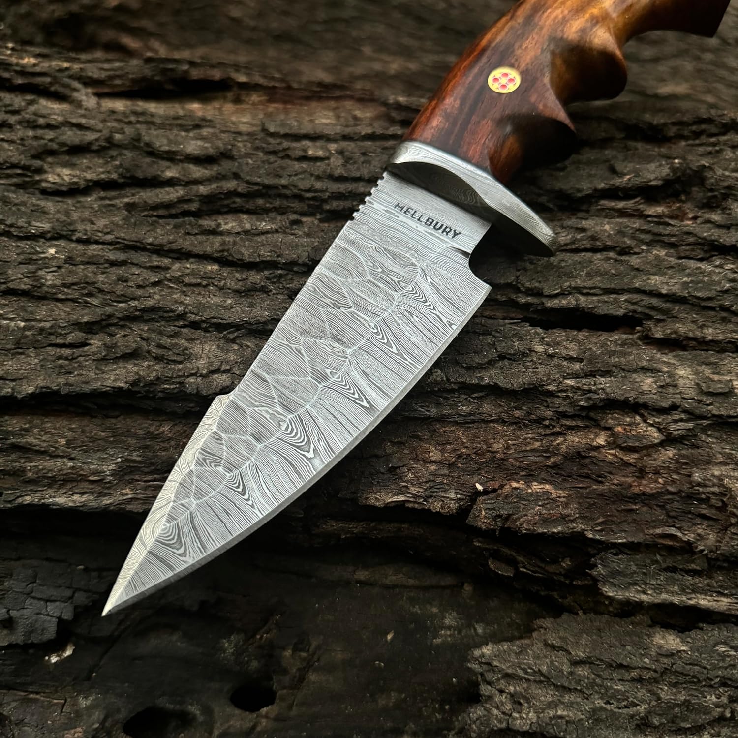 damascus hunting knife – handmade 10" rosewood handle blade mega blades damascus hunting knife – handmade 10" rosewood handle blade mega blades
