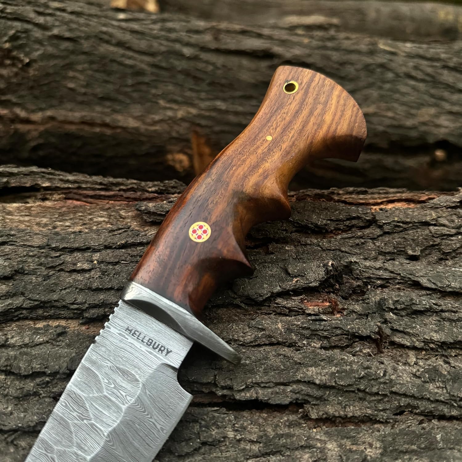 damascus hunting knife – handmade 10" rosewood handle blade mega blades damascus hunting knife – handmade 10" rosewood handle blade mega blades