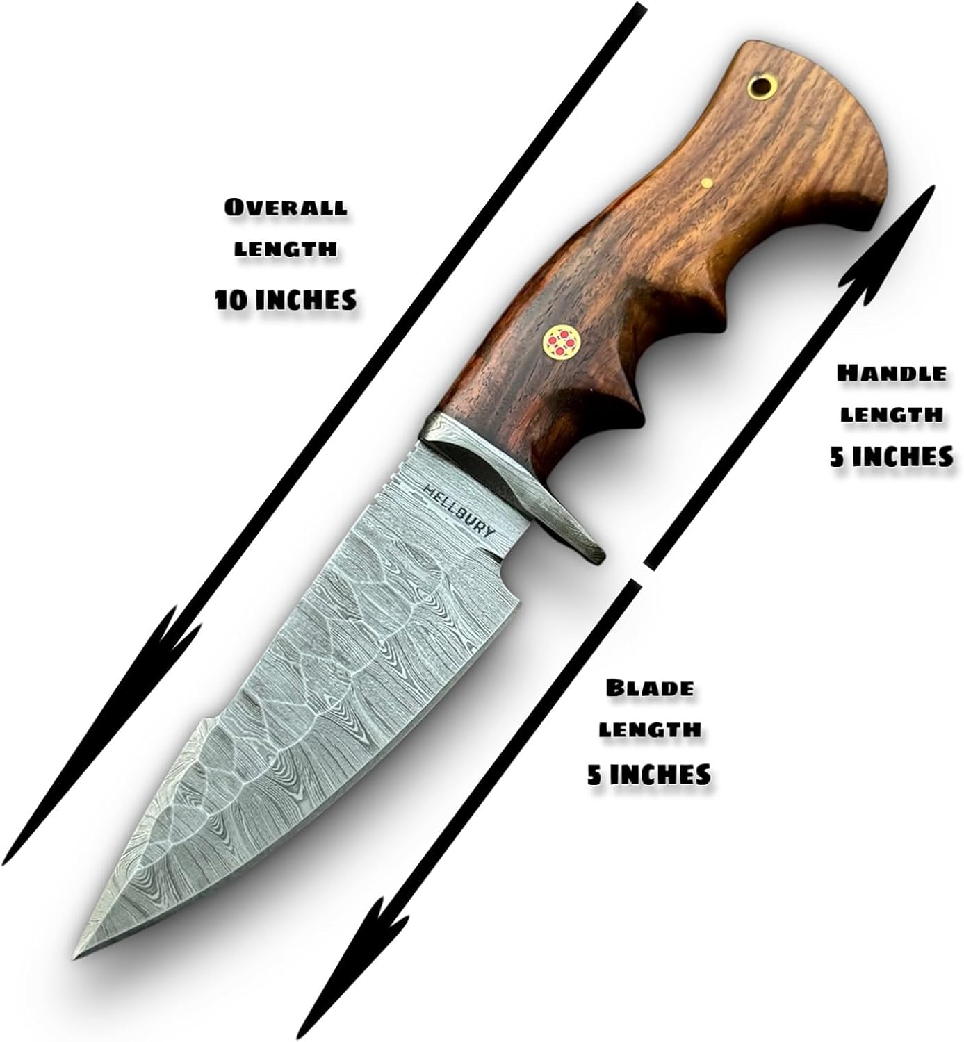 damascus hunting knife – handmade 10" rosewood handle blade mega blades damascus hunting knife – handmade 10" rosewood handle blade mega blades