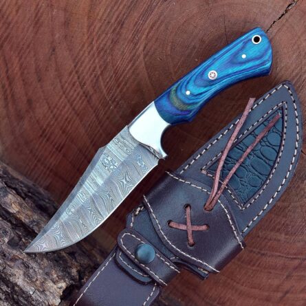 damascus hunting knife – handmade 9.25" fixed blade bg 133 mega blades