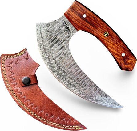 damascus ulu knife handmade alaskan curved blade knife mega blades