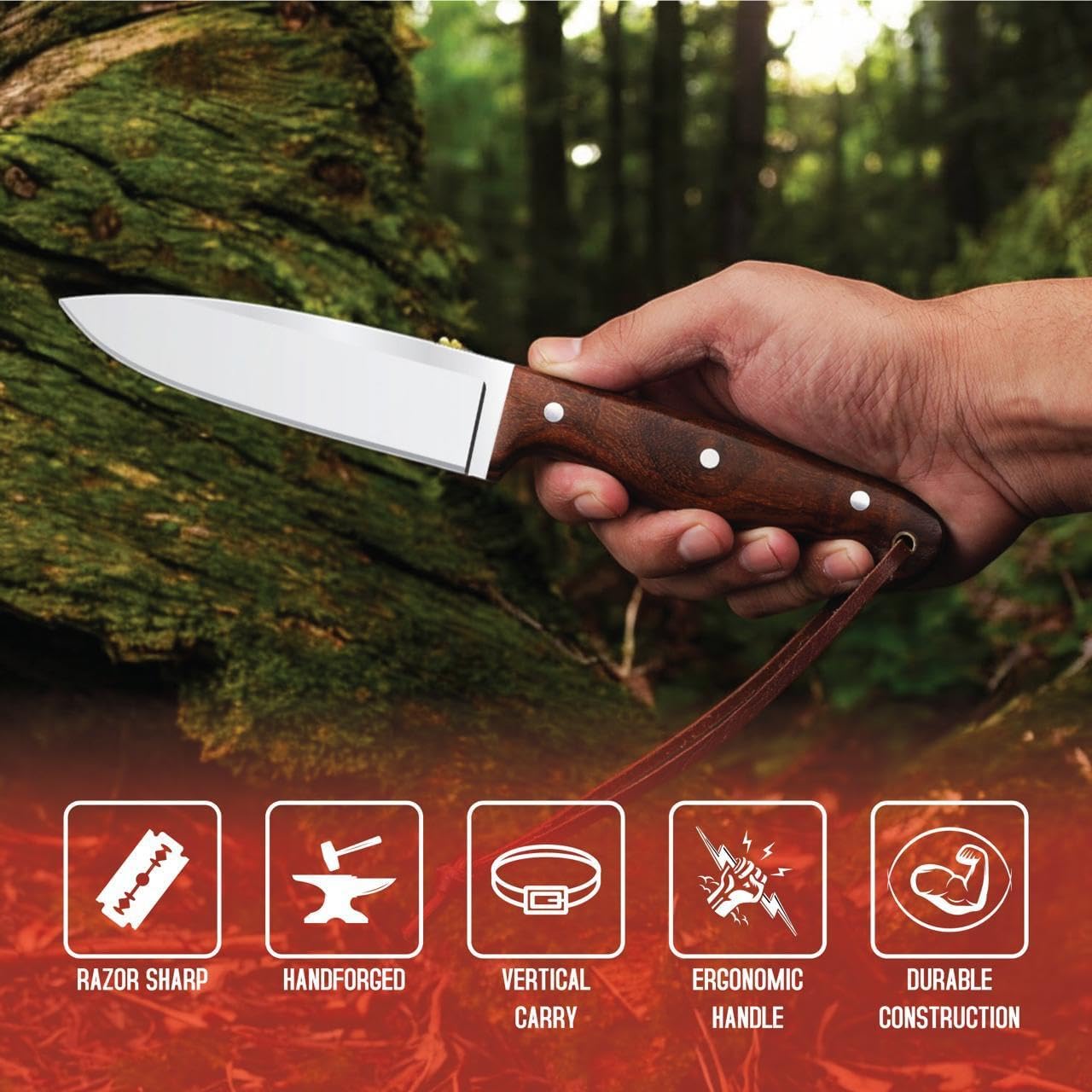 d2 steel hunting knife 10” full tang fixed blade with sheath mega blades d2 steel hunting knife 10” full tang fixed blade with sheath mega blades