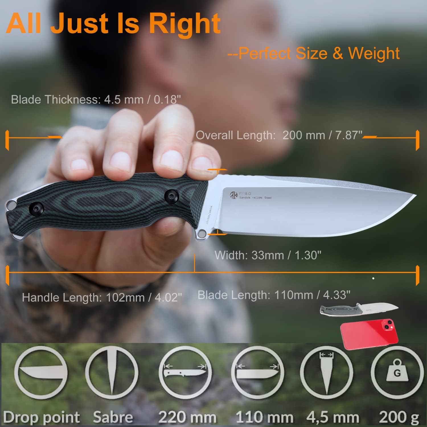 camping fixed blade knife with 360° sheath & g10 handle mega blades camping fixed blade knife with 360° sheath & g10 handle mega blades