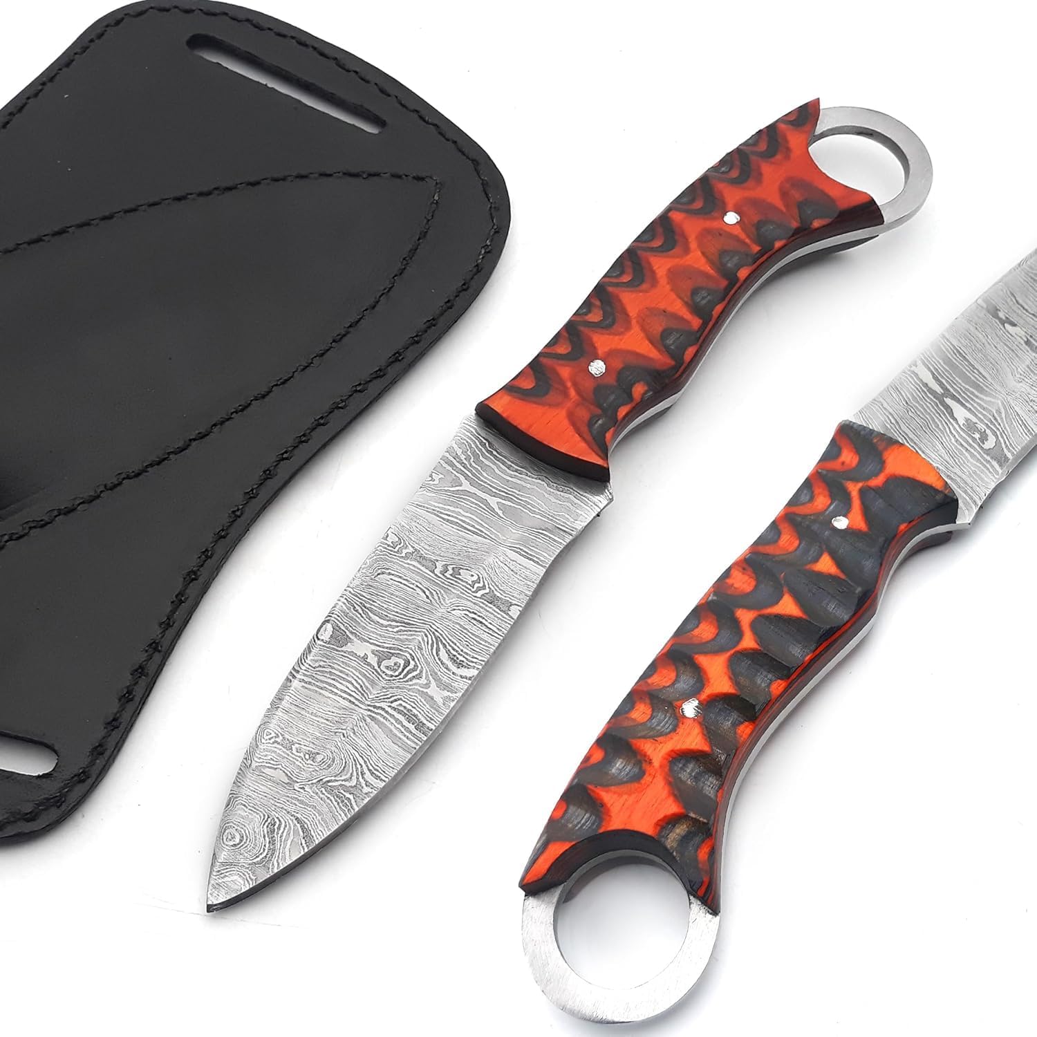 damascus hunting knife – full tang tracker knife with sheath mega blades damascus hunting knife – full tang tracker knife with sheath mega blades