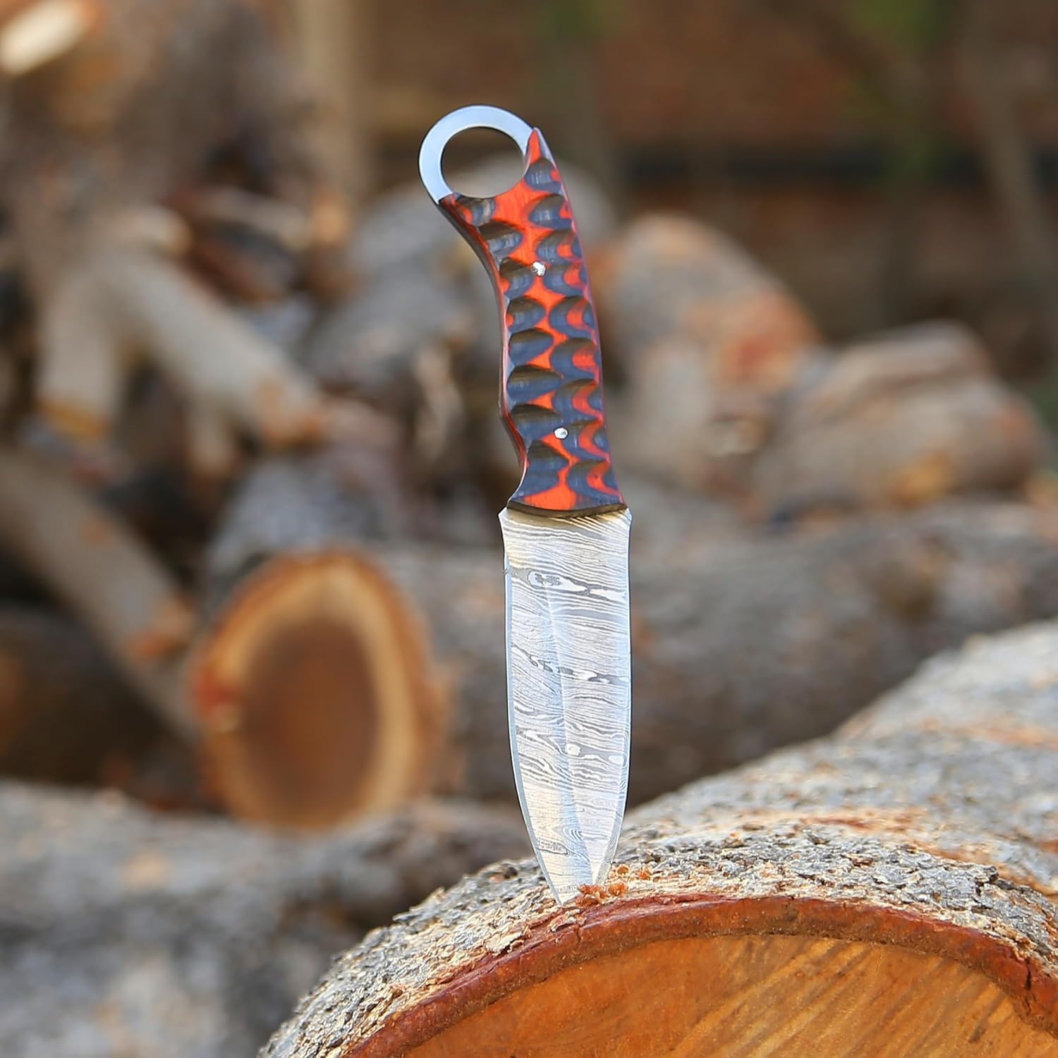 damascus hunting knife – full tang tracker knife with sheath mega blades damascus hunting knife – full tang tracker knife with sheath mega blades