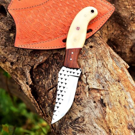 damascus knife – handmade wolf cut edc fixed blade hunting knife mega blades