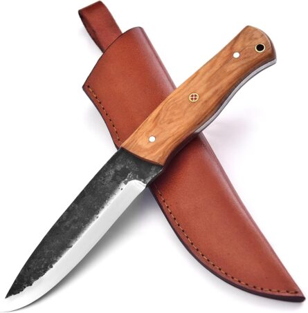 damascus knife – handmade 10" wolf cut bushcraft survival knife mega blades