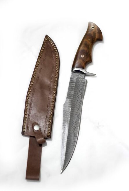 damascus knife – handmade 15" full tang bowie hunting knife mega blades