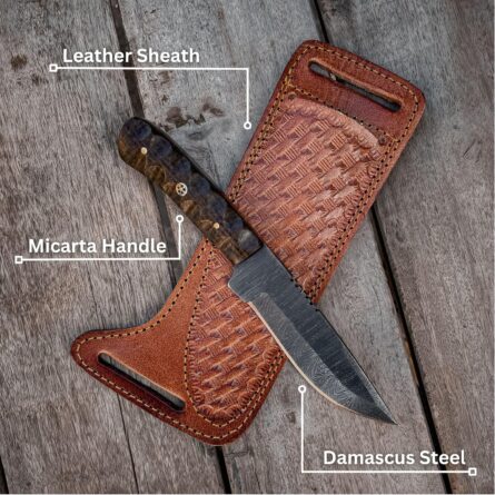 damascus knife – handmade 8" skinner hunting full tang knife mega blades