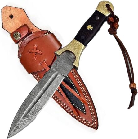 damascus knife – handmade hunting knife with exotic wood handle mega blades