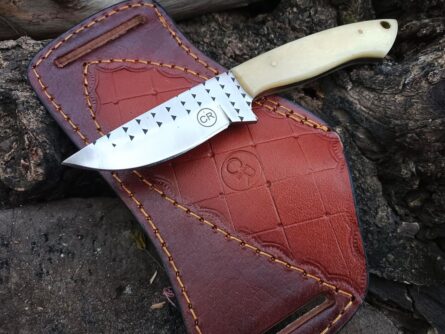 damascus knife – handmade fixed blade hunting knife with bone handle mega blades