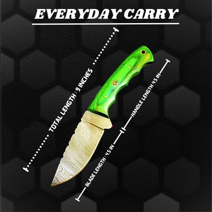 damascus hunting knife – handmade fixed blade with leather sheath mega blades damascus hunting knife – handmade fixed blade with leather sheath mega blades