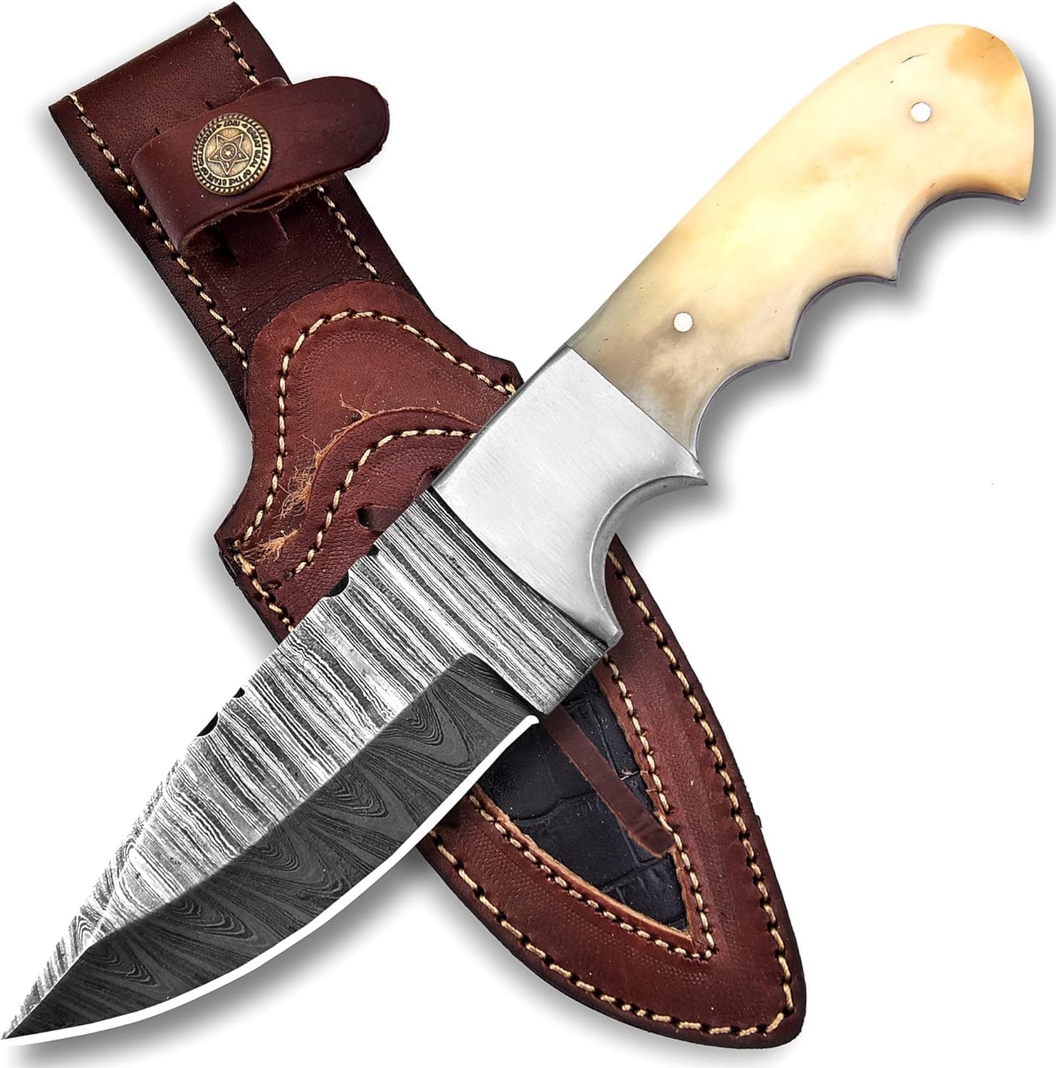 damascus fixed blade knife – 9" handmade hunting knife with sheath mega blades damascus fixed blade knife – 9" handmade hunting knife with sheath mega blades