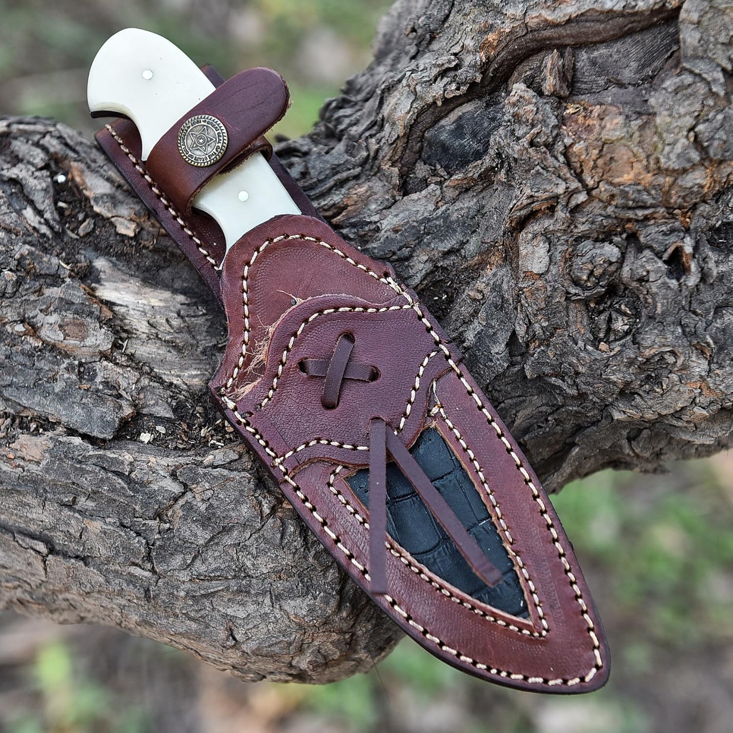 damascus fixed blade knife – 9" handmade hunting knife with sheath mega blades damascus fixed blade knife – 9" handmade hunting knife with sheath mega blades