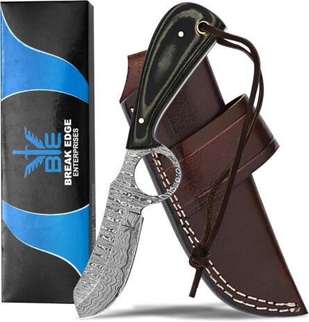 handmade hunting knife – fixed blade with leather sheath mega blades