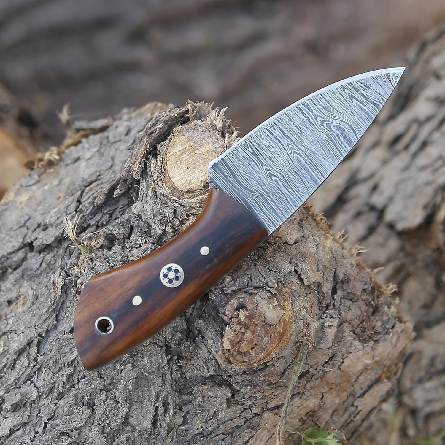 damascus skinning knife – 6” handmade fixed blade with sheath mega blades damascus skinning knife – 6” handmade fixed blade with sheath mega blades