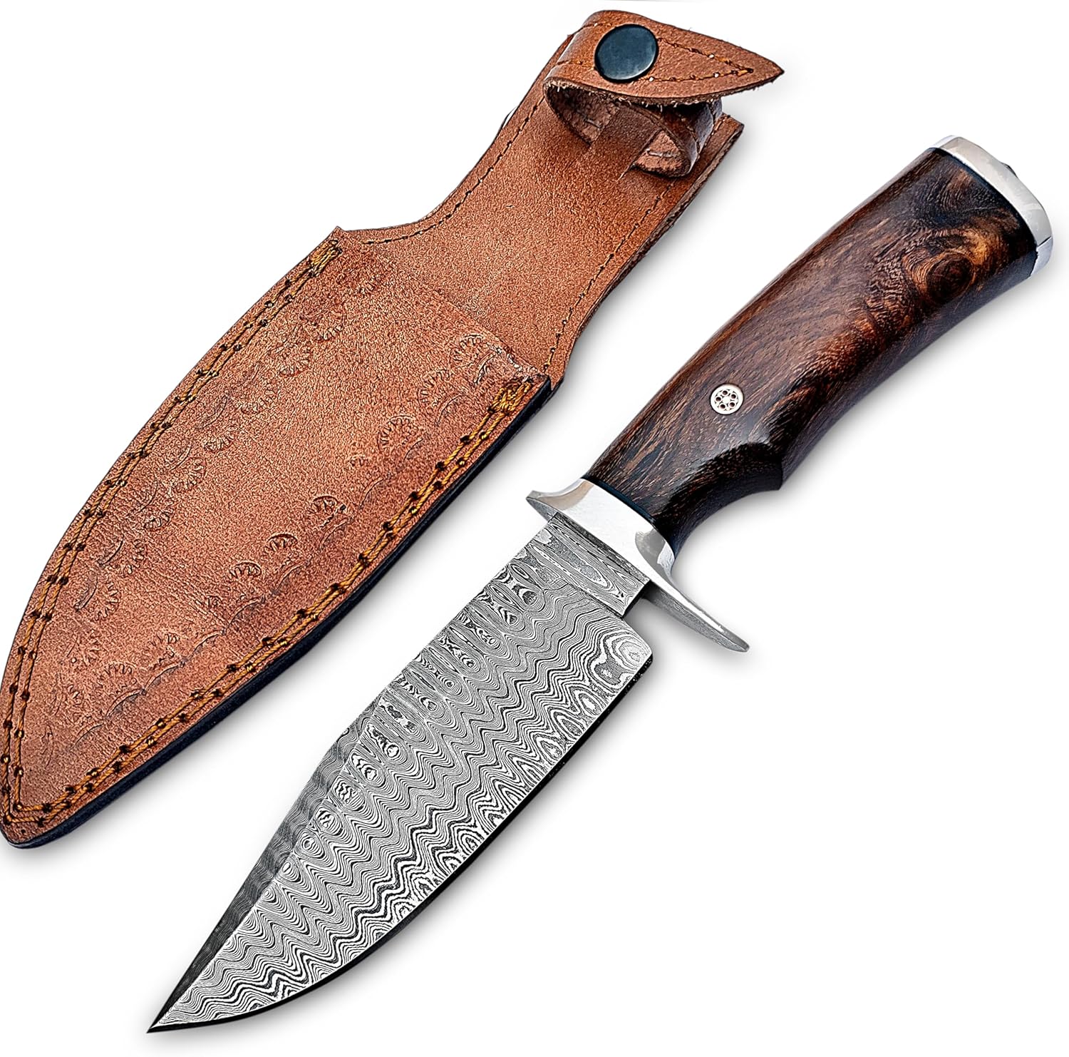 damascus hunting knife – handmade 10” fixed blade with sheath mega blades damascus hunting knife – handmade 10” fixed blade with sheath mega blades