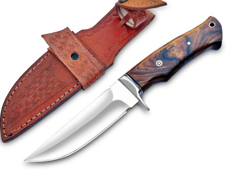 handmade d2 steel hunting knife 10" full tang with sheath mega blades