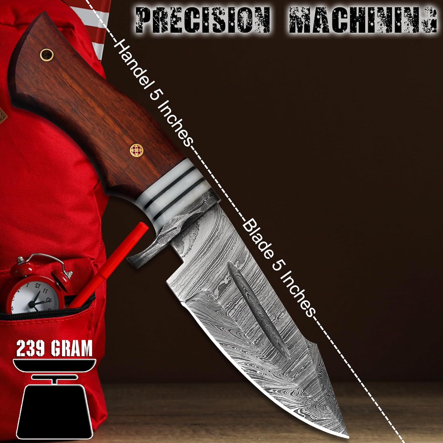 damascus hunting knife handmade with rosewood handle & sheath mega blades damascus hunting knife handmade with rosewood handle & sheath mega blades