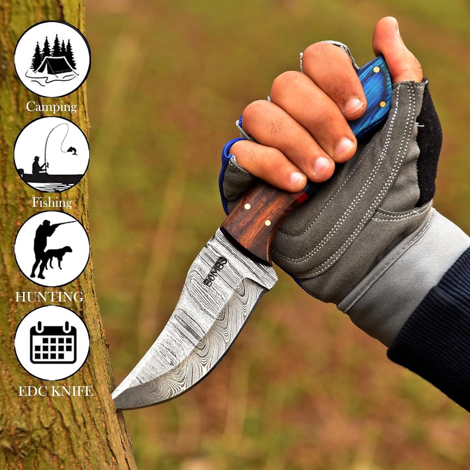 damascus hunting knife – 9 inch full tang fixed blade knife mega blades damascus hunting knife – 9 inch full tang fixed blade knife mega blades