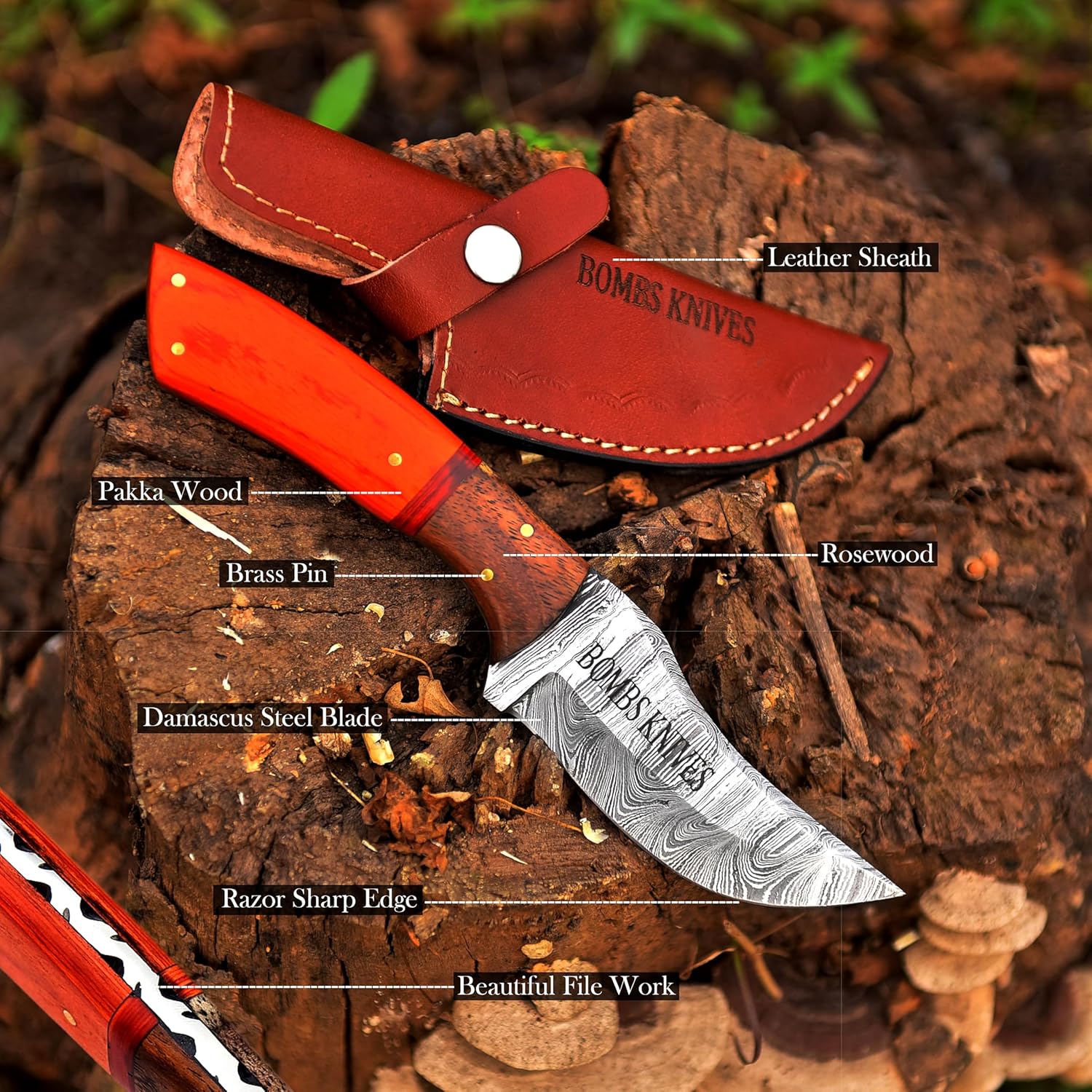 damascus hunting knife – 9 inch full tang fixed blade knife mega blades damascus hunting knife – 9 inch full tang fixed blade knife mega blades