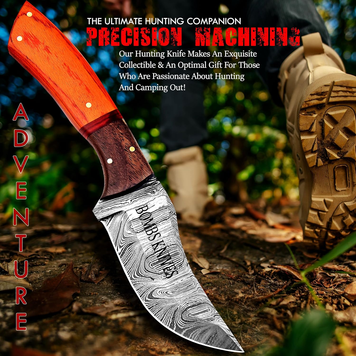 damascus hunting knife – 9 inch full tang fixed blade knife mega blades damascus hunting knife – 9 inch full tang fixed blade knife mega blades