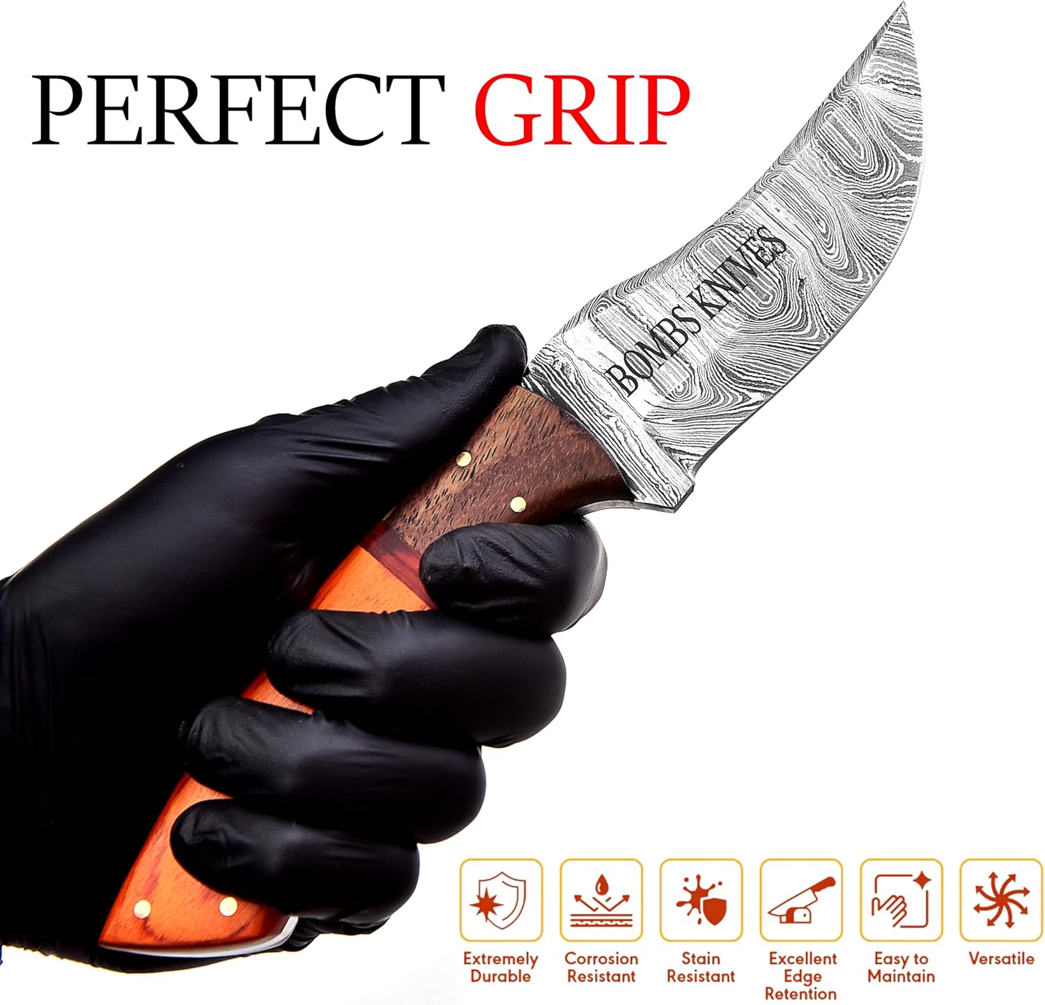 damascus hunting knife – 9 inch full tang fixed blade knife mega blades damascus hunting knife – 9 inch full tang fixed blade knife mega blades