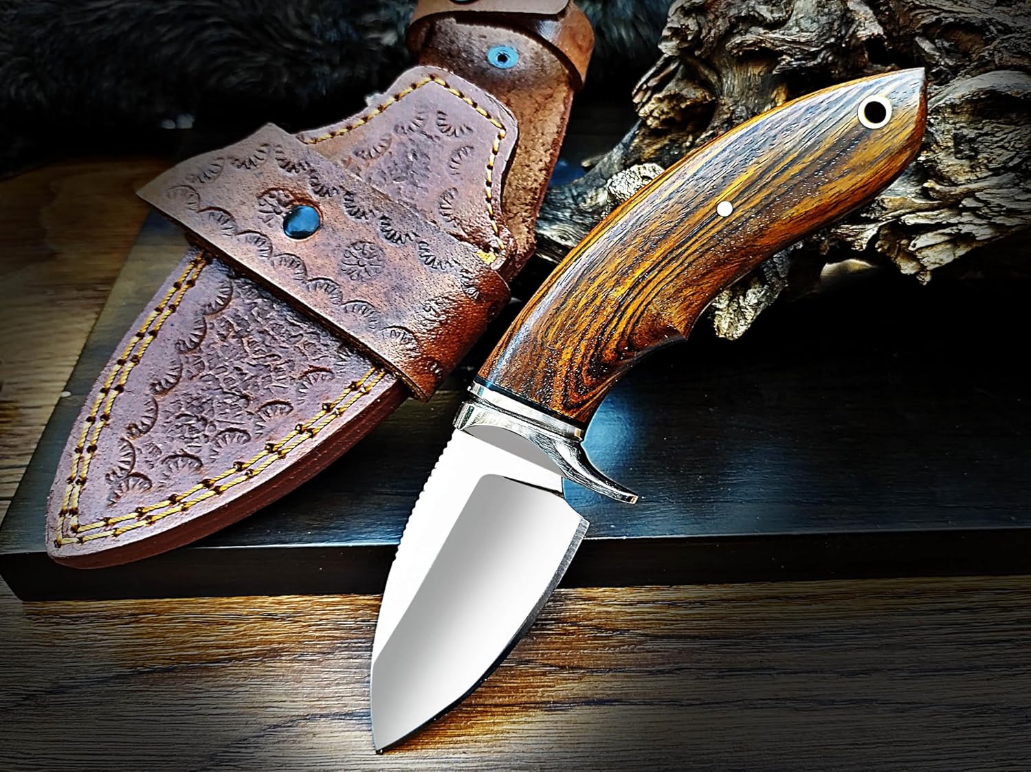 d2 steel hunting knife with sheath – full tang bushcraft blade mega blades d2 steel hunting knife with sheath – full tang bushcraft blade mega blades