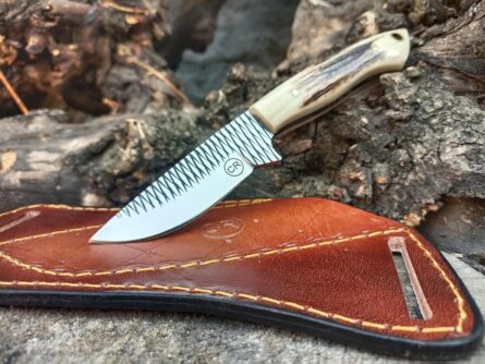 handmade fixed blade hunting knife with stag handle mega blades