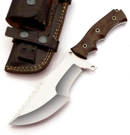 d2 steel tracker knife 11 inch fixed blade with leather sheath mega blades