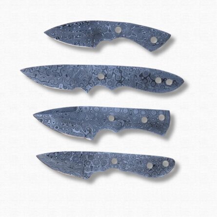 damascus steel knife blanks 4 pcs full tang fixed blade set mega blades