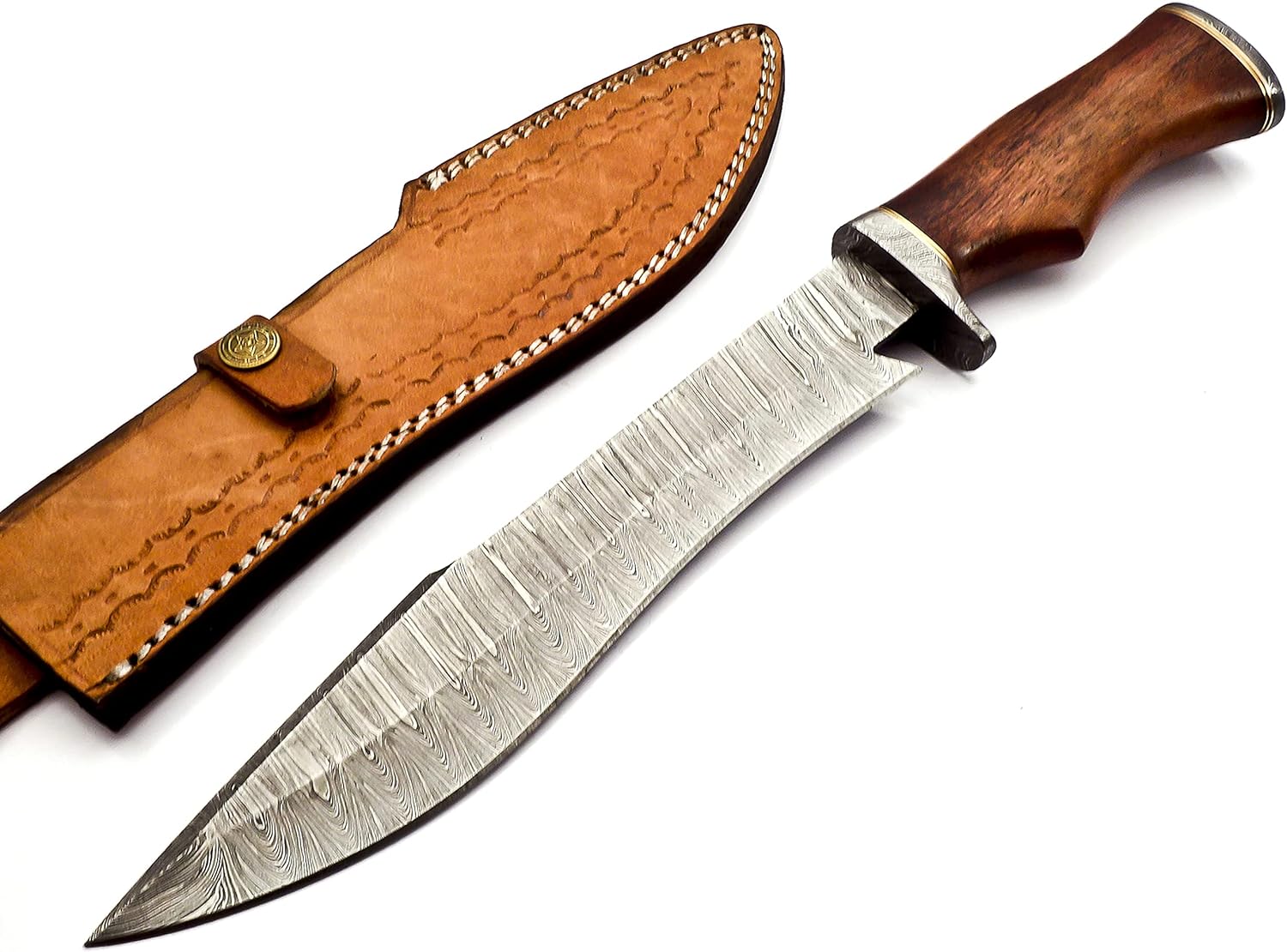 15 inch damascus bowie knife handmade with rosewood handle mega blades 15 inch damascus bowie knife handmade with rosewood handle mega blades