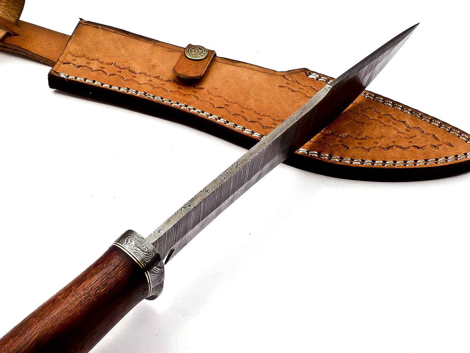 15 inch damascus bowie knife handmade with rosewood handle mega blades 15 inch damascus bowie knife handmade with rosewood handle mega blades