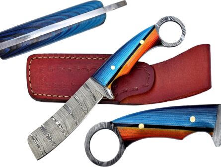 damascus steel bull cutter knife 8" handmade with micarta handle mega blades