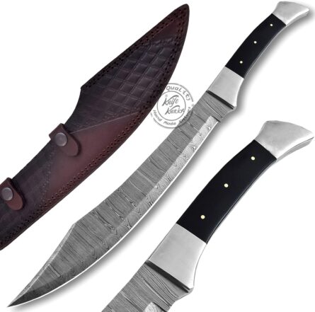 damascus steel short sword 18 inch fixed blade hunting knife mega blades