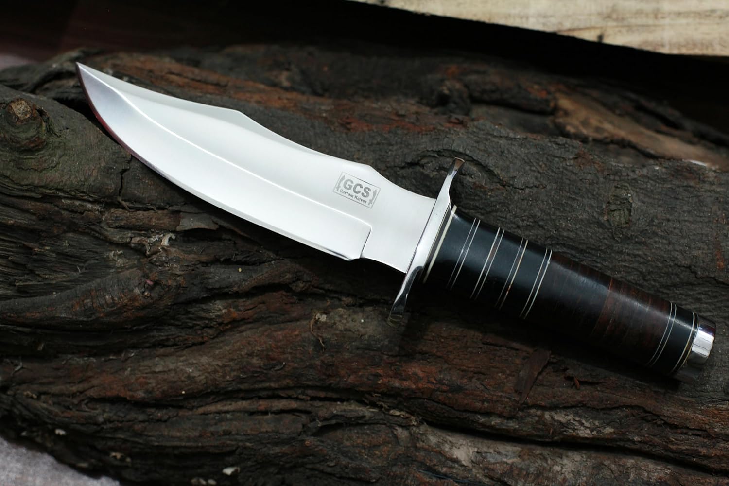 bowie survival hunting knife with d2 steel & leather sheath mega blades bowie survival hunting knife with d2 steel & leather sheath mega blades