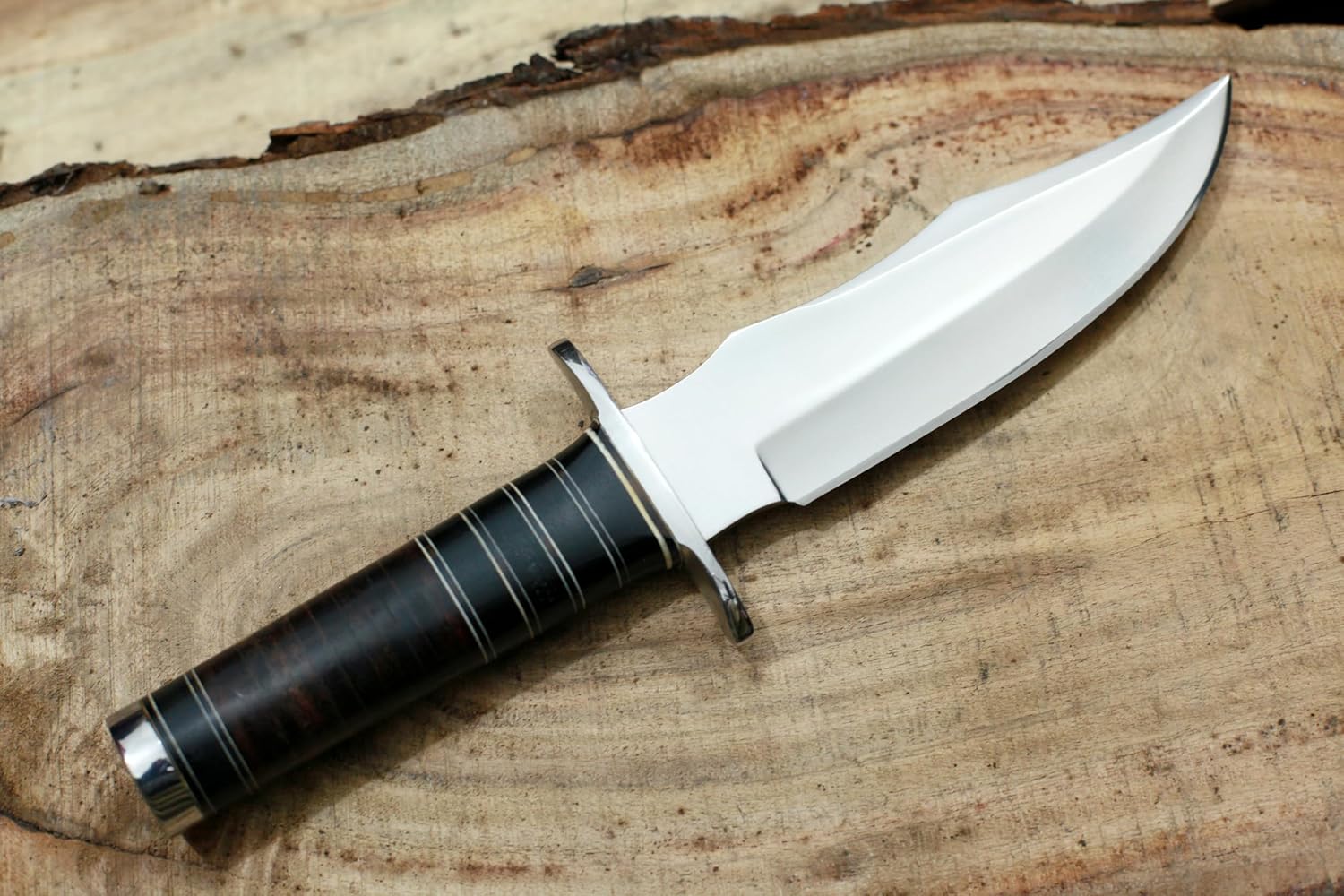 bowie survival hunting knife with d2 steel & leather sheath mega blades bowie survival hunting knife with d2 steel & leather sheath mega blades