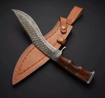 damascus bowie survival knife full tang kukri fixed blade mega blades
