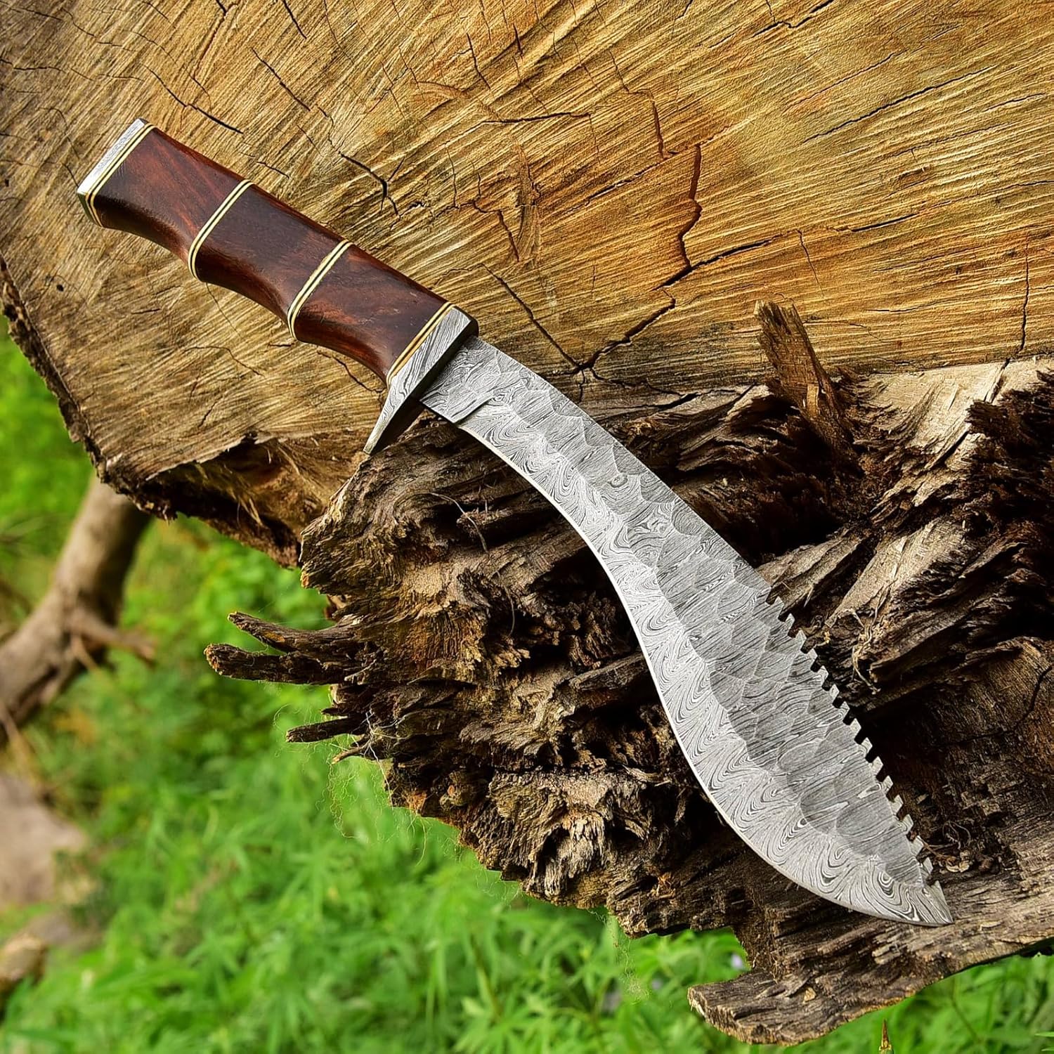 damascus bowie survival knife full tang kukri fixed blade mega blades damascus bowie survival knife full tang kukri fixed blade mega blades