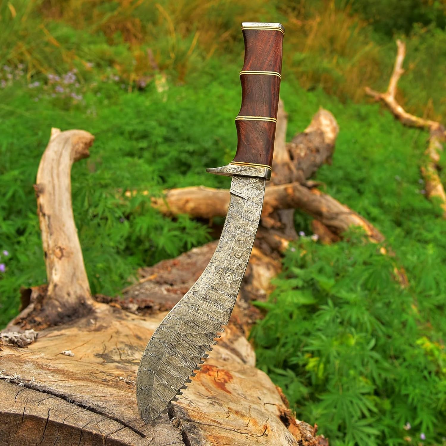 damascus bowie survival knife full tang kukri fixed blade mega blades damascus bowie survival knife full tang kukri fixed blade mega blades