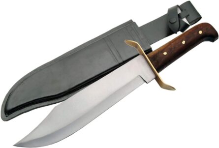 15 inch bowie hunting knife with carbon steel blade & sheath mega blades