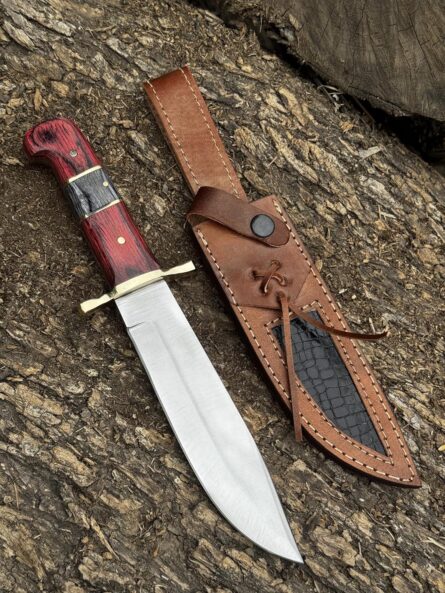 full tang d2 steel bowie knife with leather sheath mega blades