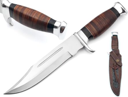 crocodile dundee bowie knife 12.5" with leather sheath mega blades