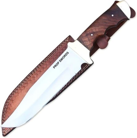 14 inch bowie knife with full tang rosewood handle & sheath mega blades
