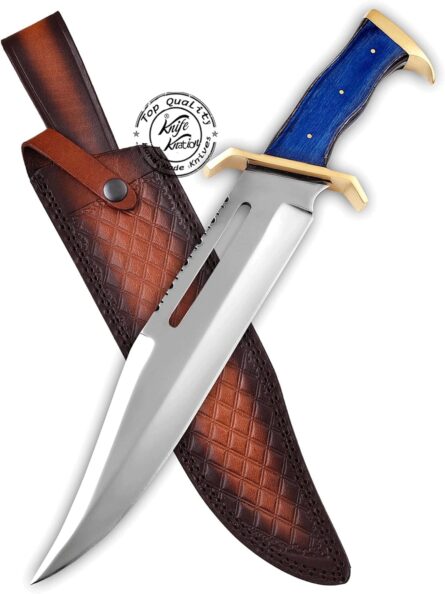 stainless steel bowie knife handmade rambo style with sheath mega blades