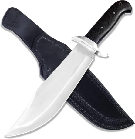 handmade d2 steel bowie knife with wangi wood handle for camping mega blades