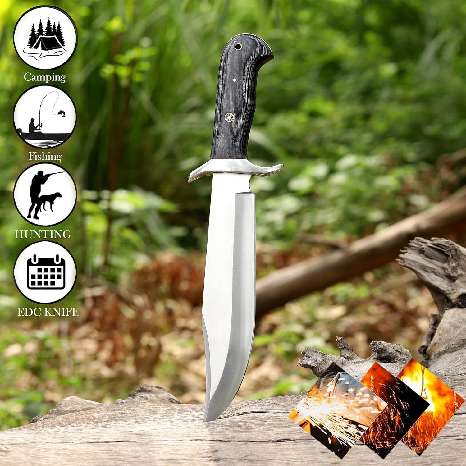 d2 handmade bowie knife – 14 inch full tang hunting knife mega blades d2 handmade bowie knife – 14 inch full tang hunting knife mega blades