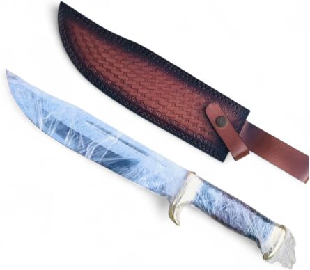 handmade crocodile dundee knife with full tang and sheath mega blades